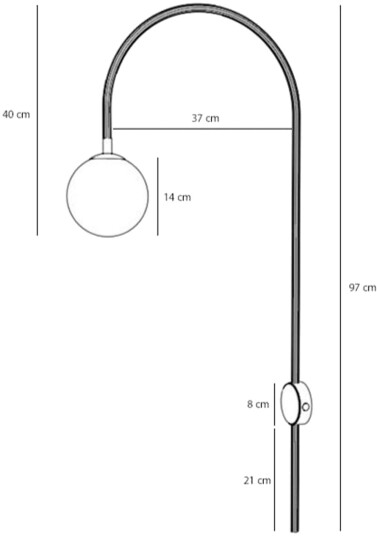 ALDEX Una vegglampe metall glass korallrød ALDEX Una vegglampe metall glass korallrød