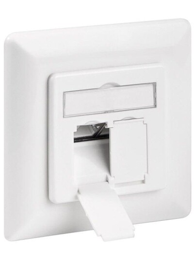 CAT 6a wall plate flush mounting white - 2x RJ45