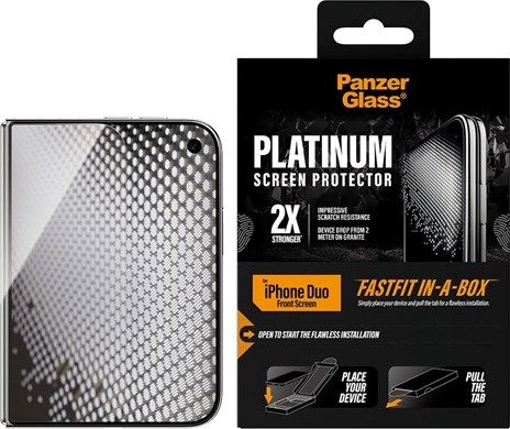PanzerGlass Platinum Screen Protector Apple iPhone Duo w. FASTFIT IN-A-BOX (sub-screen)