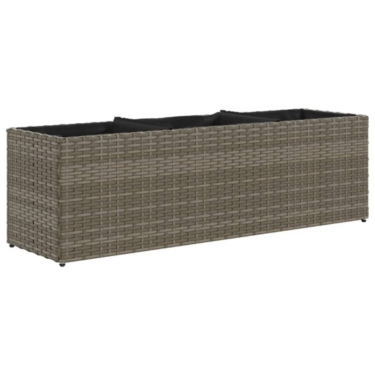 Plantekasser med 3 potter 2 stk grå 105x30x32 cm polyrotting
