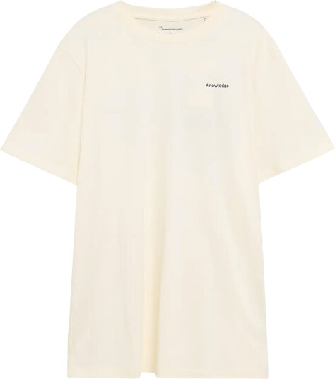 Knowledge Cotton Apparel Back Print T Shirt Cream M