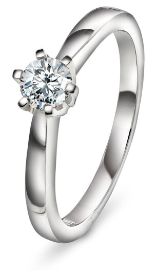 Olivia, Ring i 585 hvitt gull med diamant 0,30 ct, størrelse 60