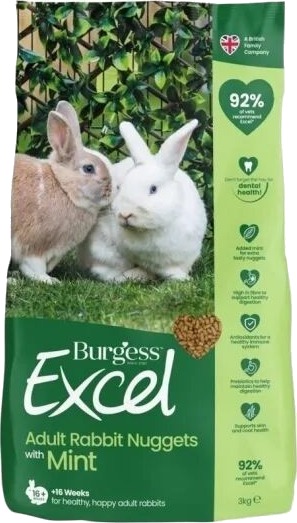 Burgess Excel Rabbit Adult Nugget With Mint 10 kg 