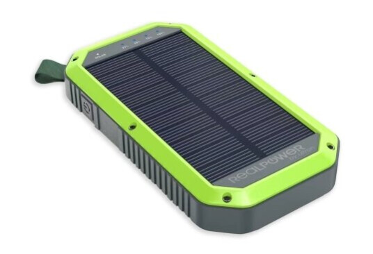 Realpower Pb-10000 Solar, 10000 Mah, Lithium Polymer (Lipo), Trådløs Lading, Sort, Grønn Realpower Pb-10000 Solar, 10000 Mah, Lithium Polymer (Lipo), Trådløs Lading, Sort, Grønn