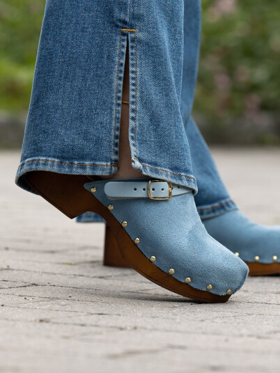 Roberto Rosso - Clogs Suede Leather Lt Blue storrelse 38