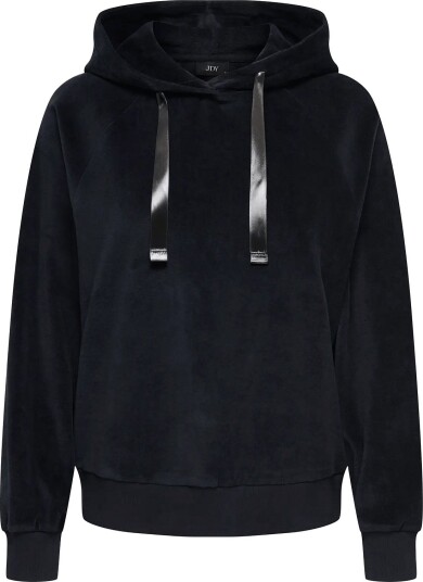 JDY Jdyvida L/S Velvet Hoodie Top Jrs Dia   Black   M