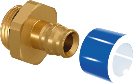 Uponor Aqua PLUS Adapter med O-ring 12x1,7  x  3/8", For Q&E fordeler