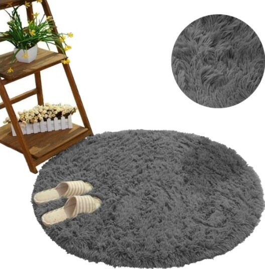 Strado Rundt Teppe Shaggy Strado 200X200 Greynight Mørkegrå Universal Strado Rundt Teppe Shaggy Strado 200X200 Greynight Mørkegrå Universal