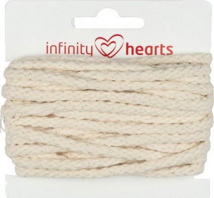 Infinity Hearts Anorakksnor Bomull rund 5mm 200 Natur 5m