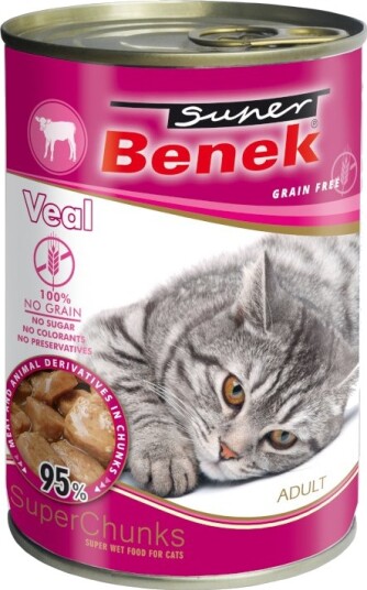 Benek Våtfôr Super Grain Free Chunks Kalvekjøtt I Saus 10 X 415 G Benek Våtfôr Super Grain Free Chunks Kalvekjøtt I Saus 10 X 415 G