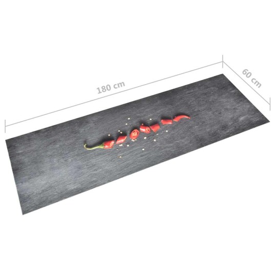 vidaXL Vaskbart kjøkkenteppe pepper 60x180 cm