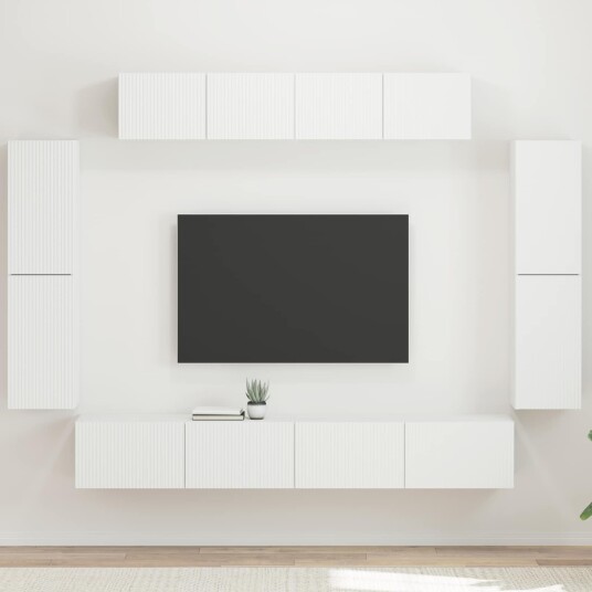 vidaXL TV-skap 8 stk. Hvit