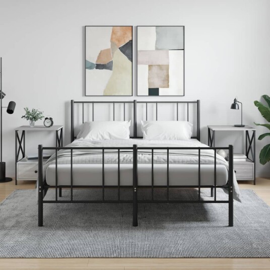 vidaXL Nattbord 2 stk grå sonoma eik 50x41x65 cm konstruert tre
