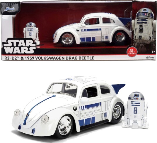 Jada Toys Star Wars R2D2 1959 Vw Drag Beetle 1:24 White ONE SIZE Jada Toys Star Wars R2D2 1959 Vw Drag Beetle 1:24 White ONE SIZE