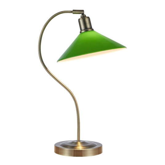 Markslöjd - Vela bordlampe 49 cm antique messing/grønn