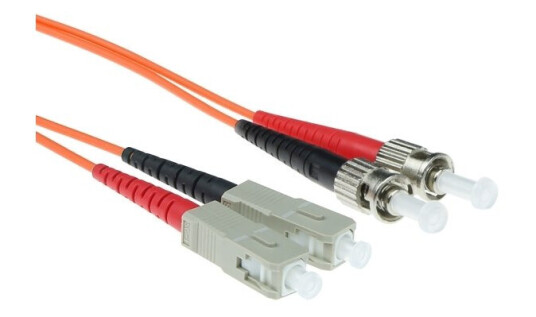 Act 50 Meter Lszh Multimode 62.5/125 Om1 Fiber Patch Cable Duplex With St And Sc Connectors. St-Sc 62.5/125 Om1 Dup 50.00M (Rl2050)