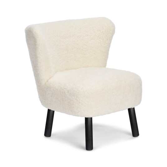 Natures Collection Emily Lounge Chair Korthåret Hvit Svart bøk