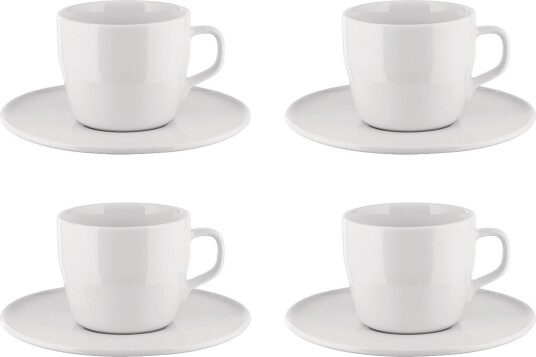 Alessi Set Of A Drip Coffee Cup With A Saucer In White Porcelain White 8.5 CL