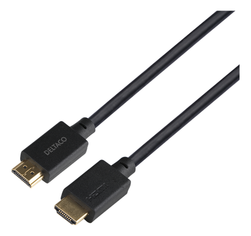 Deltaco Ultra Høyhastighets HDMI Kabel 2m - eARC, QMS, 8K 60Hz, 4K 120Hz, LSZH, Svart