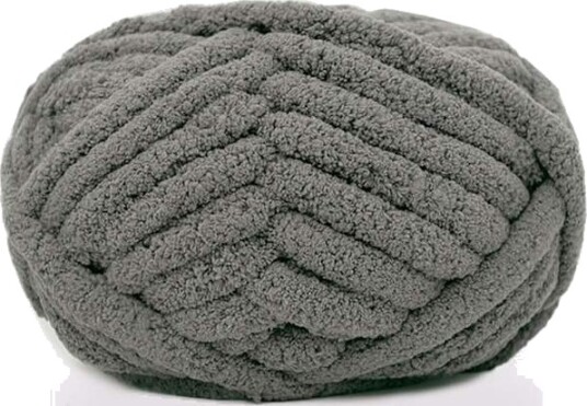 Chunky Knit Chenille garn 2 stk Mørk Grå