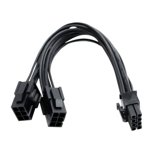 Eletra PCIE 8PIN Hunn 1TO2 6PIN Hann 15CM strømkabel svart