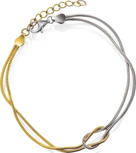 Pan Jewelry Armbånd i forgylt og rhodinert 925 sølv med evighetstegn Pan Jewelry Armbånd i forgylt og rhodinert 925 sølv med evighetstegn
