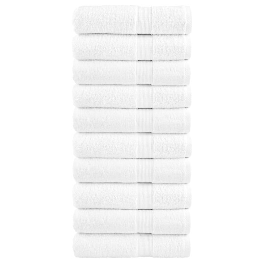  Premium dusjhåndklær SOLUND 10 stk hvit 70x140 cm 600gsm