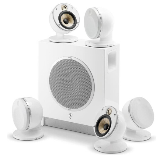 Focal Dome Pack 5.1 Diamond White Flax 5 satellitter og én trådløs subwoofer Focal Dome Pack 5.1 Diamond White Flax 5 satellitter og én trådløs subwoofer