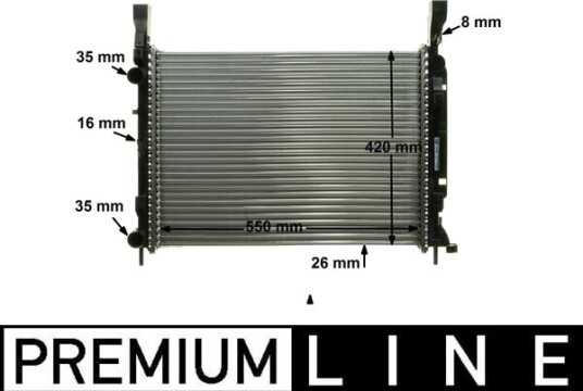Radiator, motorkjøling MAHLE CR 1157 000P