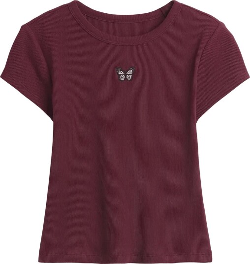 GAP Kids Rib T Shirt From The Gap Collection Burgundy 164/176 GAP Kids Rib T Shirt From The Gap Collection Burgundy 164/176