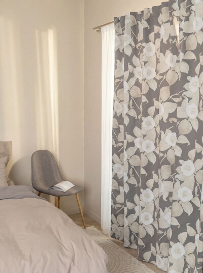 SK Home Gardin 130x220cm Blackout Flora Mørk beige