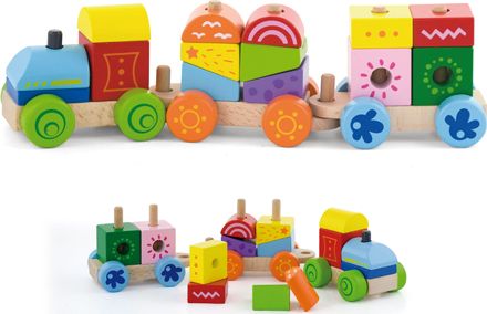 Viga Viga 50534 Wooden Train With Blocks Viga Viga 50534 Wooden Train With Blocks