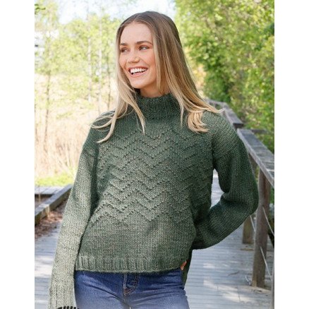 Appalachian Trails by DROPS Design Bluse Strikkeoppskrift str S XXXL