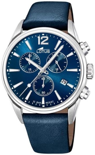 Lotus Herreklokke 18691/1 Chrono Blå/Lær Ø42 mm