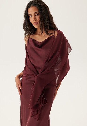 Bubbleroom Occasion Chiffon Shawl Wine-red One size Bubbleroom Occasion Chiffon Shawl Wine-red One size