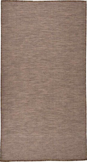 vidaXL Utendørs flatvevd teppe 80x150 cm brun