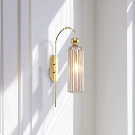 Maytoni Vegglampe Antic, Messing / gull, Stue / spisestue, Glass, Moderne
