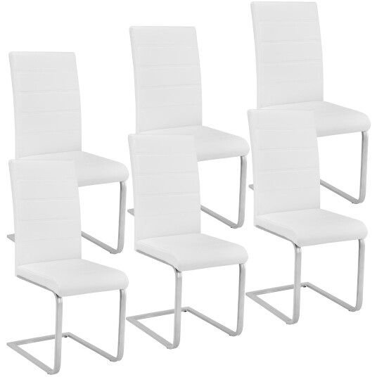 tectake 6 Spisestuestoler Bettina - hvit