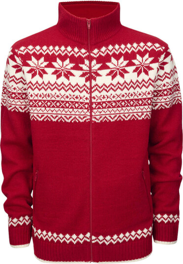 Brandit Norweger Pullover med glidelås M Hvit Rød