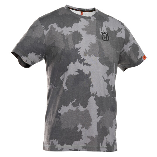 Husqvarna T-Shirt Kort Arm Stålgrå - Skogsmönstrad Kamoflage Xs