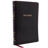 Thomas Nelson KJV Holy Bible, Giant Print CenterColumn Reference Bible, Deluxe Black Leathersoft, Thumb Indexed, 53,000 Cross References,  Red Letter, Comfort Print: King James Version