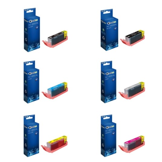 Nordicink Multipack - 6 Blekkpatroner PBK/BK/GY/C/M/Y XL NC-0056XMP