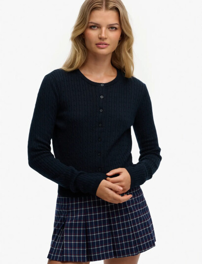 Superdry Lw Essential Cardigan   Navy   14