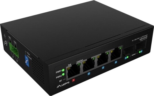 Lanberg ILGE-4P-2S-90 Light Industrial PoE Switch 2×SFP DIN Gigabit Ethernet Lanberg ILGE-4P-2S-90 Light Industrial PoE Switch 2×SFP DIN Gigabit Ethernet