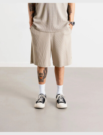 Woodbird Wbben Waffel Shorts - Beige - M