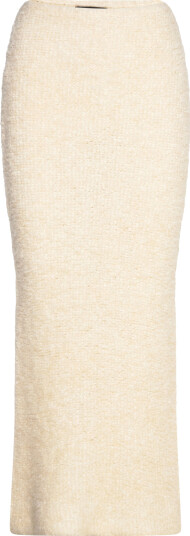 Gina Tricot Knitted Boucle Skirt   Beige   XL
