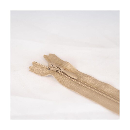 Tynn plastglidelås 60cm Beige