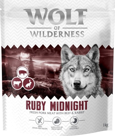 Wolf of Wilderness Ruby Midnight Kornfri Tørrfôr Okse & Kanin 1kg