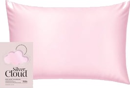 Silver Cloud Satin Silver Ion Infused Heart Pillowcase Pink