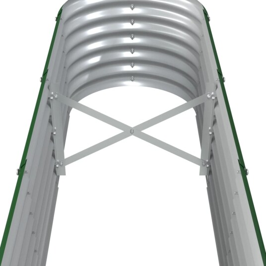 vidaXL Plantekasse pulverlakkert stål 332x40x36 cm grønn
